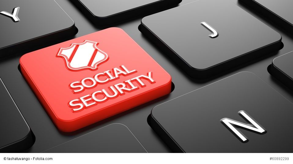 Social Security on Red Keyboard Button.
