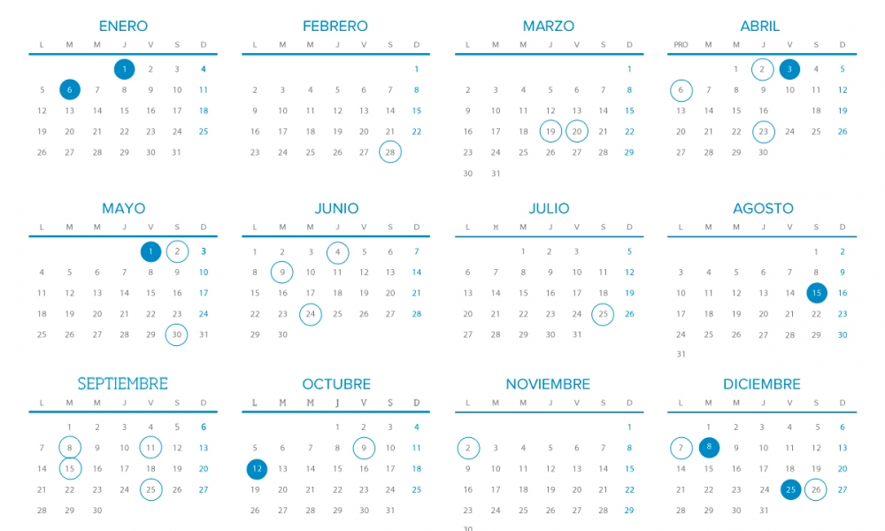 Calendario laboral y de festividades